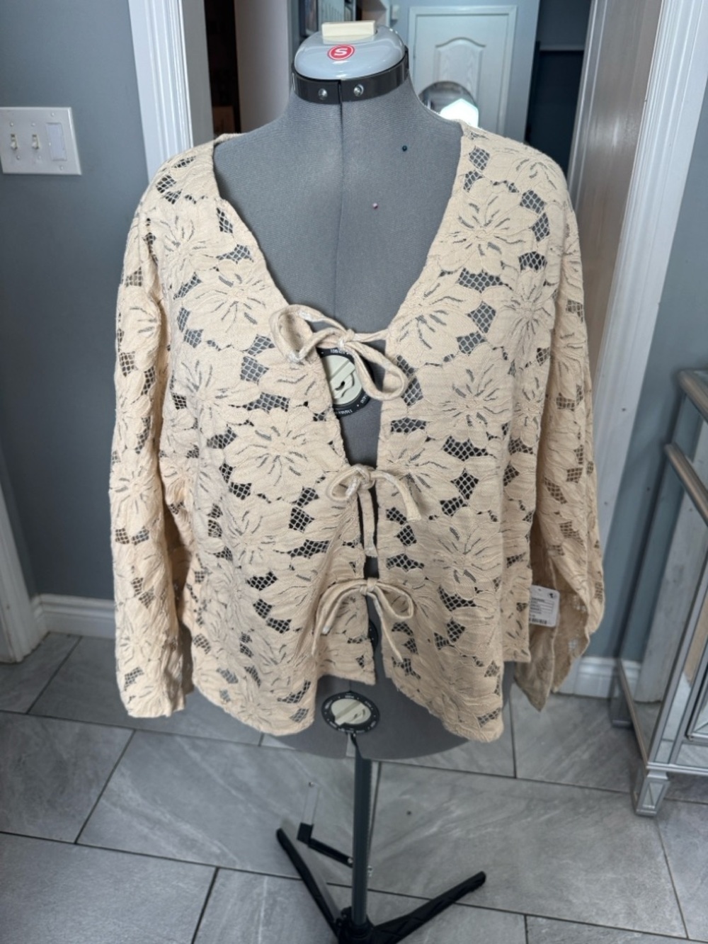 Free People Romona Lace Kimono - Ivory… new with tags - Picture 8 of 12